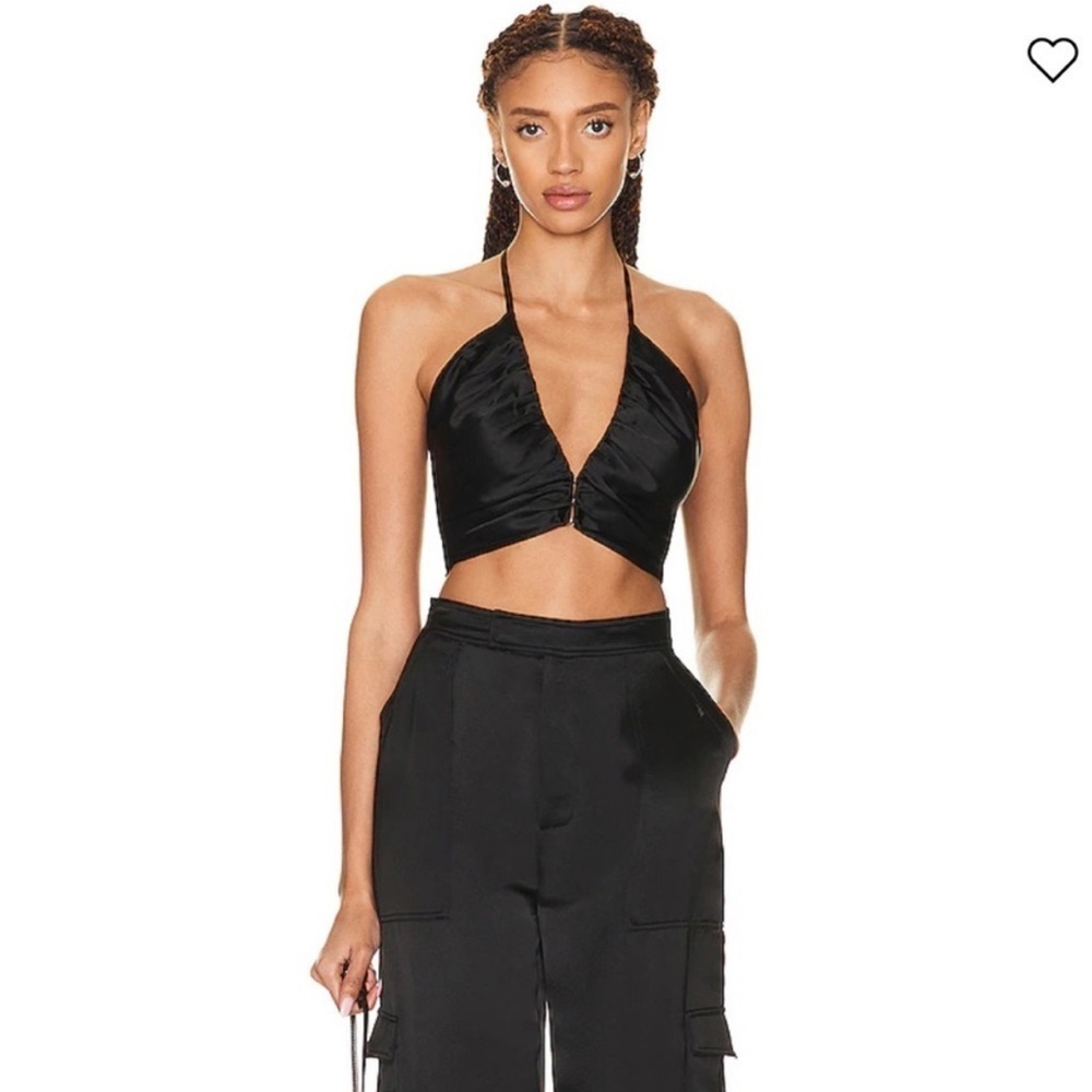 NICHOLAS Tash V Neck Ruched Cropped Top Nicholas - Picture 4 of 9